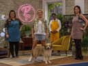 Finalists Georgia, Lakhi and Kelly D with Sheridan Smith and Stanley