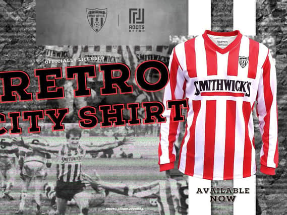 Derry City has teamed up with Roots Retro to promote its new 1986/87 throwback.
