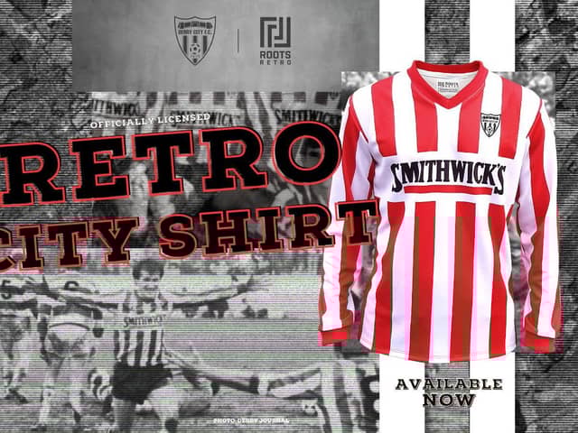 Derry City has teamed up with Roots Retro to promote its new 1986/87 throwback.