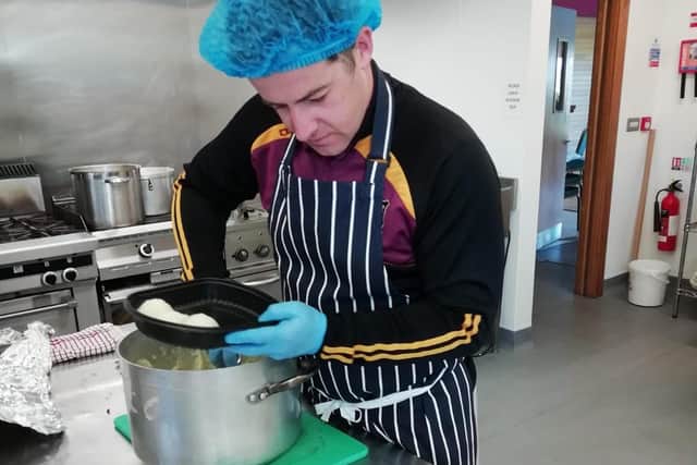 Bready bowler David Scanlon showing off his cooking skills and playing his part in the club winning the ‘Turkish Airlines Spirit of Cricket’ accolade.