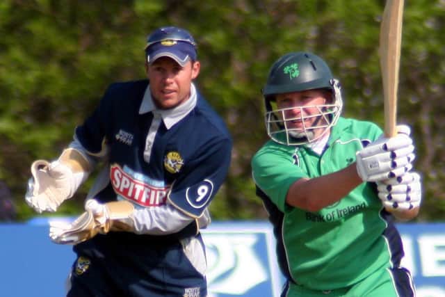 Ireland's Peter Gillespie at the crease. Picture courtesy Barry Chambers
