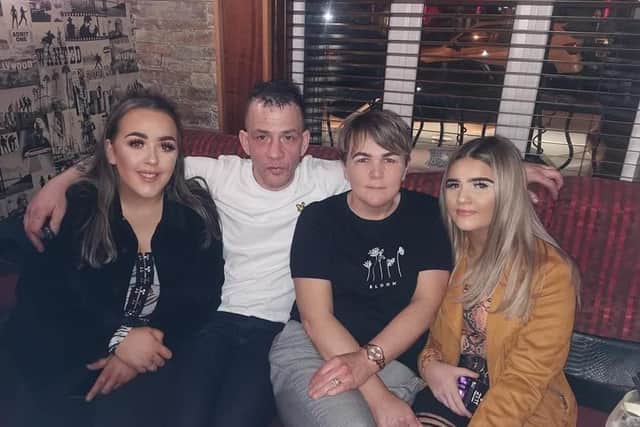 Shannon, pictured with her family.