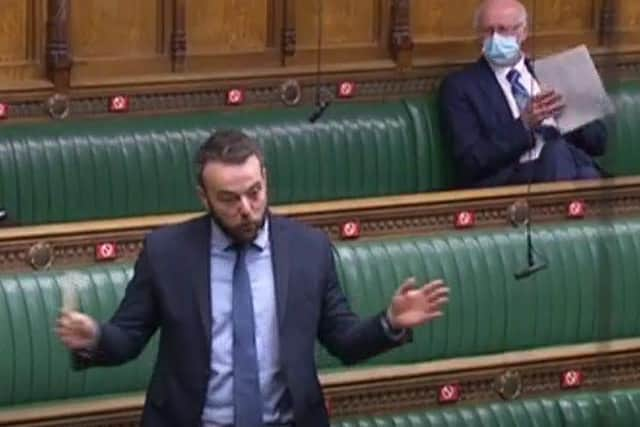 Colum Eastwood in the House of Commons today.