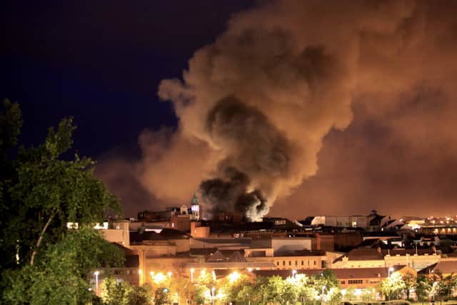 The fire as seen from a distance. Pic Steven McAuley/McAuley Multimedia
