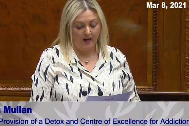 Karen Mullan in the Assembly this afternoon