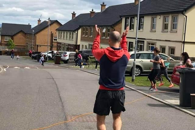 On street excercise as part of the Covid Community Response.