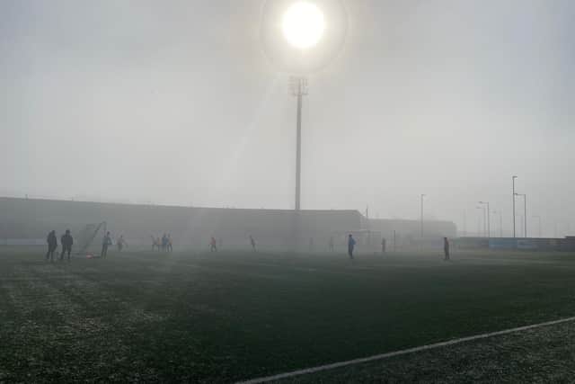 Derry City training a foggy Ryan McBride Brandywell Stadium. Picture courtesy Kevin Morrison/Event Images & Video