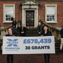Halifax Foundation for Northern Ireland is committing £678,439 funding to 38 charities providing vital services for some of the most disadvantaged people in the community. Pictured are Executive Director Brenda McMullan and Chair Paula Leathem (front row from left) with the team from the Foundation (second row) Caroline Fulton, Niall Corru, with (third row) Cara Dixon, Richard Rogers and Joanne Byrne (back)