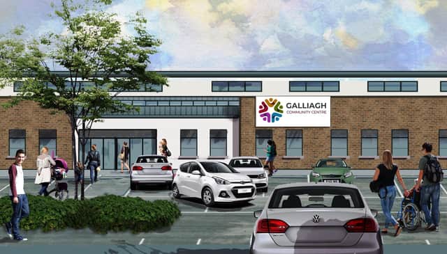 An artistic impression of how the new community hub at Galliagh will look when completed.
