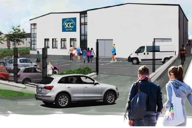 An artist's impression of the new community centre in Shantallow.