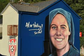 Mural of Sister Clare Crockett in the Brandywell.