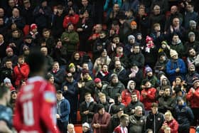 Derry City supporters pictured in the Mark Farren Stand.