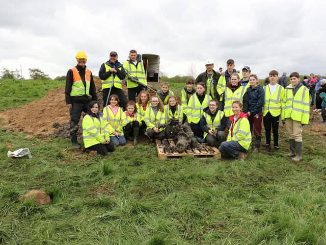 The students from Foyle College Aviation Team at a previous dig site. none