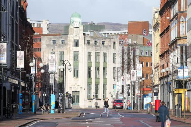 Press Eye - Belfast - Northern Ireland - 21st.   Belfast City Centre is currently locked down.   Picture by Jonathan Porter/PressEye