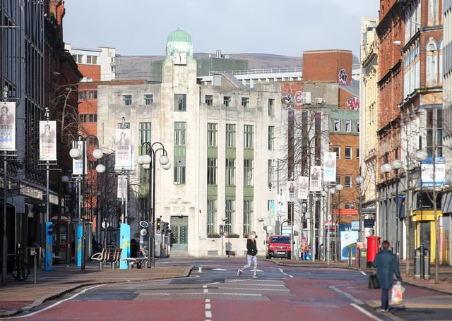 Press Eye - Belfast - Northern Ireland - 21st. Belfast City Centre is currently locked down. Picture by Jonathan Porter/PressEye