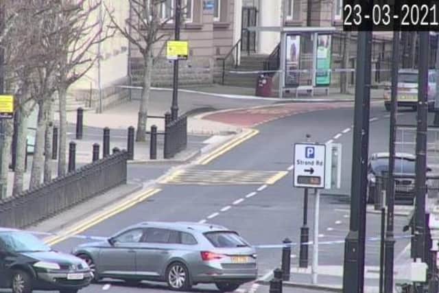 The scene at Strand Road barracks this morning.