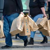 Shoppers leaving Primark