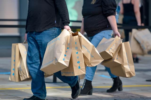 Shoppers leaving Primark