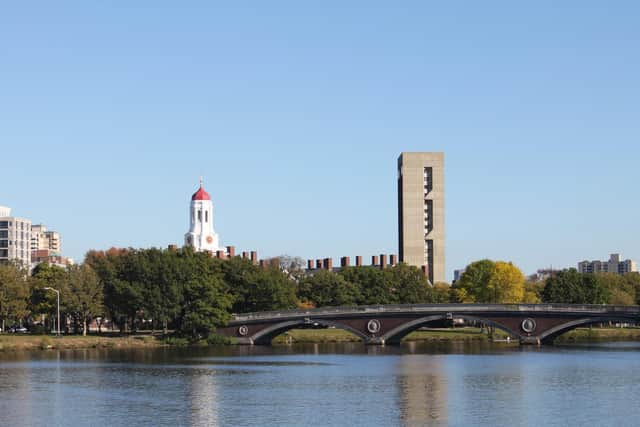 Looking across the Charles Rover at the Harvard University Campus in Cambridge, Massachusetts.