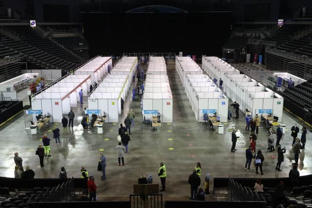 The Covid-19 vaccination centre in the SSE Arena, Belfast.