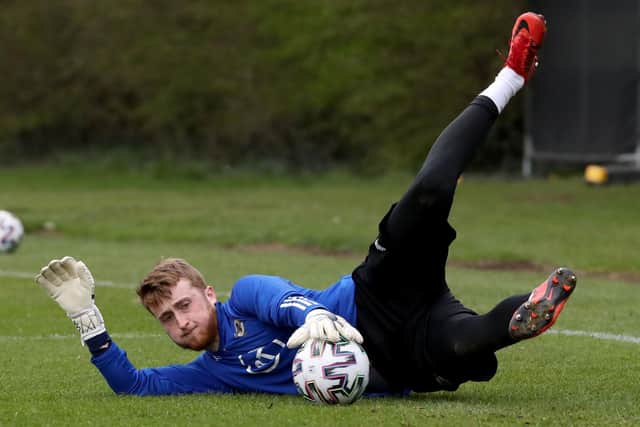 Northern Ireland goalkeeper Nathan Gartside in action during last week's training session, at Stormont. Picture by William Cherry/Presseye