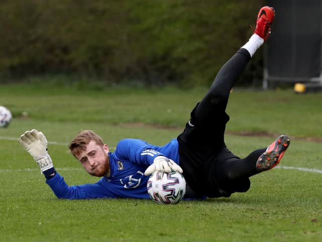 Northern Ireland goalkeeper Nathan Gartside in action during last week's training session, at Stormont. Picture by William Cherry/Presseye