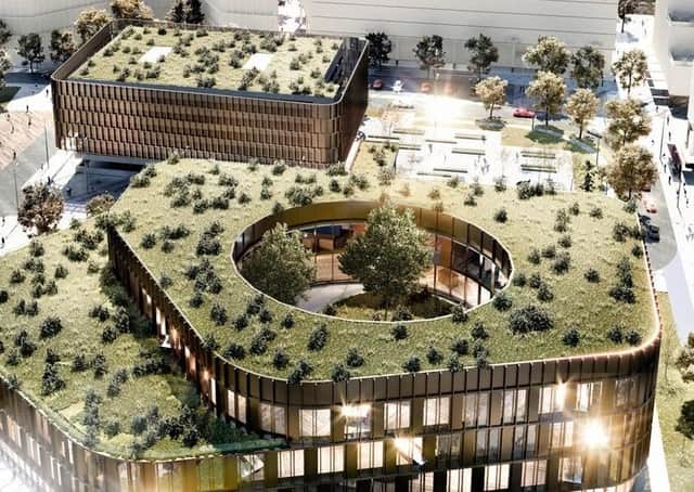 Early artist impressions of the proposed Cityside Health and Care Centre at Fort George.
