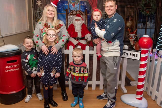 The Donnell family at Santa's Grotto in December 2020.