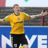 Derry City's James McClean celebrates scoring at Bohemians.