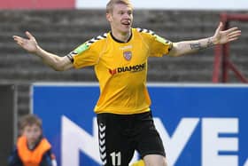 Derry City's James McClean celebrates scoring at Bohemians.