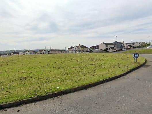 The roundabout at Creggan Heights.