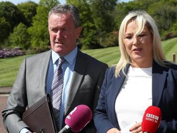 Conor Murphy with Sinn Fin vice-president Michelle O'Neill.