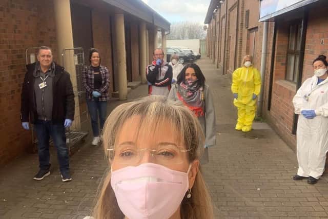 Sinn Féin Foyle MLA Martina Anderson and Councillor Aileen Mellon visiting the Galliagh Area Partnership where the Community Response Team for the  Ballyarnett area are based and helping in the community.