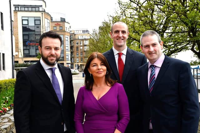 Foyle SDLP MLA Sinead McLaughlin pictured here in 2019 with party leader, Foyle MP Colum Eastwood, fellow Foyle MLA Mark H Durkan and SDLP Council group leader Martin Reilly.