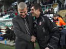 Derry City manager, Declan Devine and Ireland senior boss, Stephen Kenny.