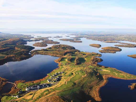 An aerial view of the Lough Erne Golf Resort