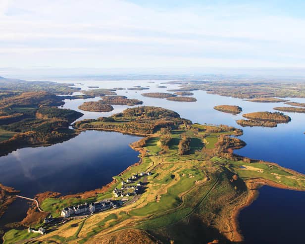 An aerial view of the Lough Erne Golf Resort