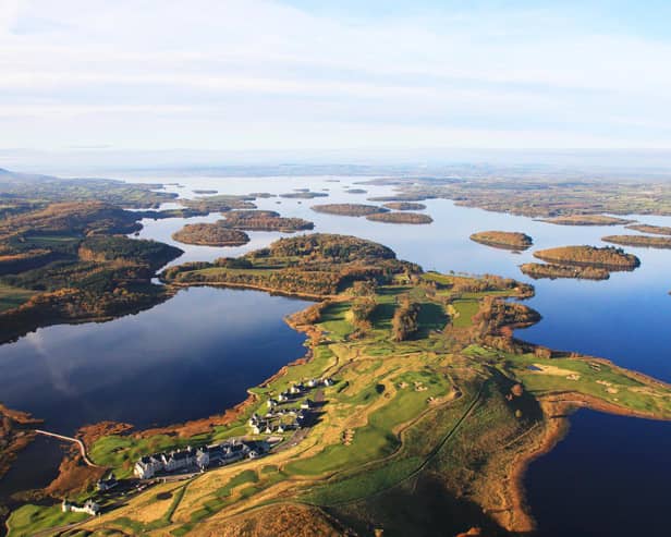 An aerial view of the Lough Erne Golf Resort