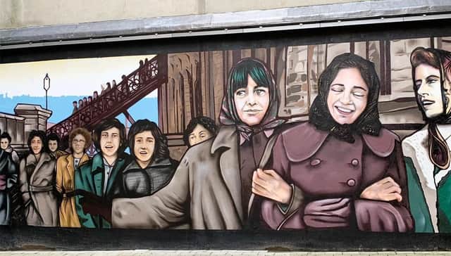 Derry’s proud history of shirt factories has been immortalised in a wall mural.
