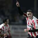 Gary Beckett celebrates after scoring against Linfield in the Setanta Cup.