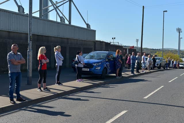 Some of the attendance at yesterday’s protest calling for the reopening of the City Cemetery. DER1720GS - 002