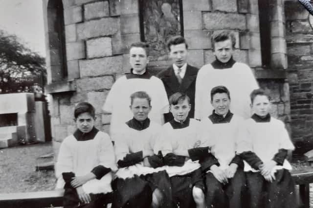 Altar boys at the Long Tower in the 1940s.