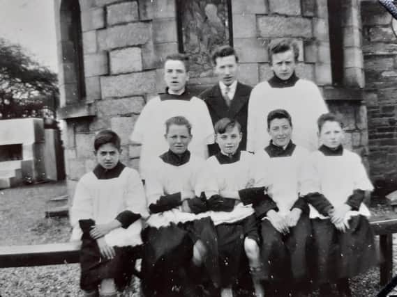 Altar boys at the Long Tower in the 1940s.