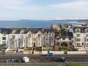 This nine bedroom mid-terrace property in Portrush (outlined here in red)  enjoys wonderful views across Ramore Head and the Atlantic Ocean.