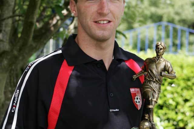 The late Thomas Burke pictured with his Northern Ireland Schoolboys Player of the Year award in 2008.