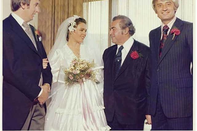 Dana on her wedding day to Newry hotelier Damien Scallon.