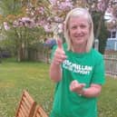 Macmillan Move More Programme participant Sandra Gallagher celebrates after completing a virtual climb of the steps of the Christ the Redeemer statue in Rio de Janeiro.