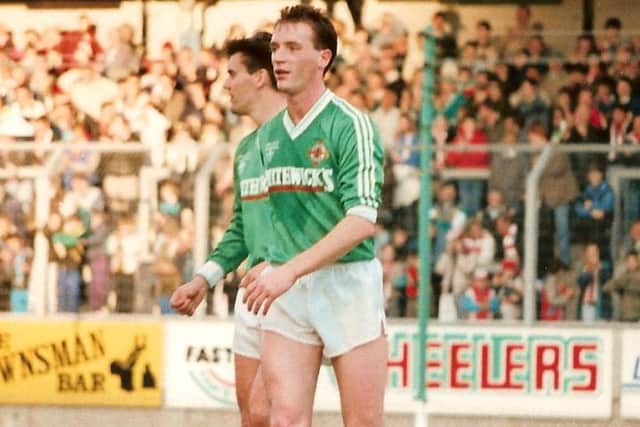 Derry City legends, Paul Curran and Jack Kaey.