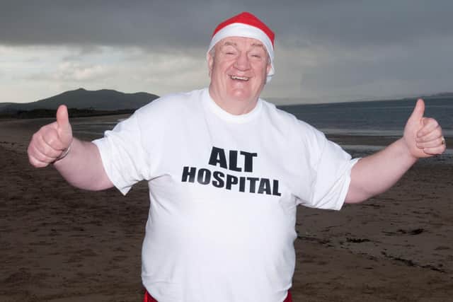 Danny Ogle raised money for Altnagelvin Hospital when he took part in the annual Christmas Day Swim at Lisfannon. INLS0113-132KM