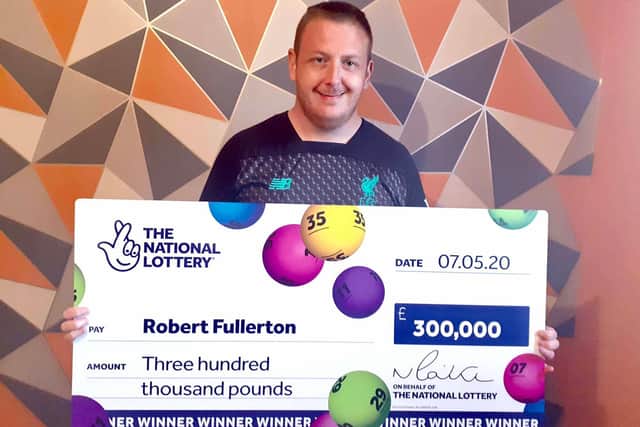 Robert won the 300,000 on a National Lottery scratchcard he purchased in Magherafelt.